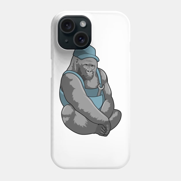 Gorilla as Craftsman with Wrench Phone Case by Markus Schnabel