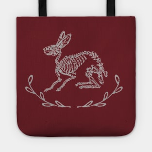 White Skeleton Bunny Tote