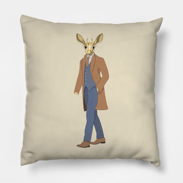 gazelle detective Pillow by dwalikur