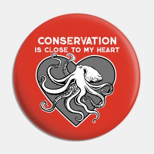 Octopus Conservation Heart Pin