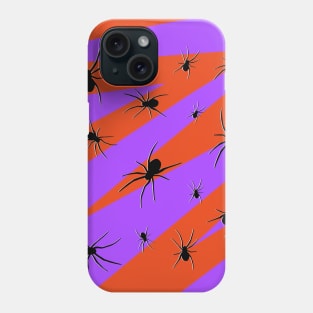 Halloween Spider Pattern on Purple and Orange Phone Case