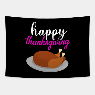 Happy Thanksgiving Turkey Pattern Tapestry