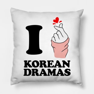 i love korean drama finger heart black Pillow