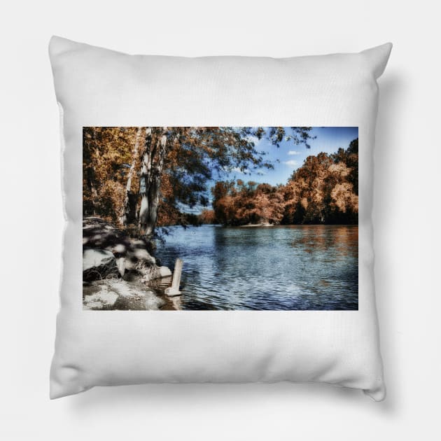 Schuylkill River Pillow by JimDeFazioPhotography