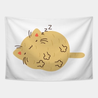 Sleeping potato cat Tapestry