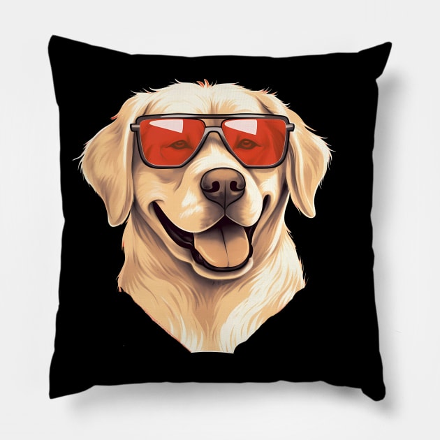 Golden retirever with Maple leafs Canada Flag Pillow by dukito