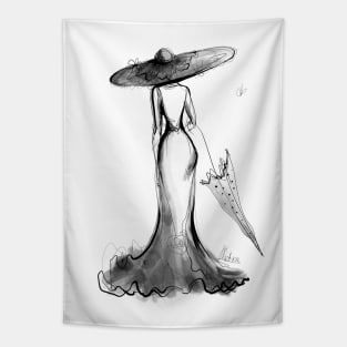 Lady with Umbrella Tapestry