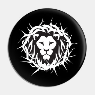 Lion of Judah, Crown of Thorns Christian Design Pin