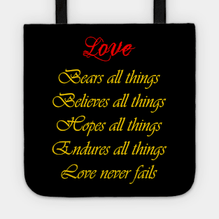 Love Never Fails Tote