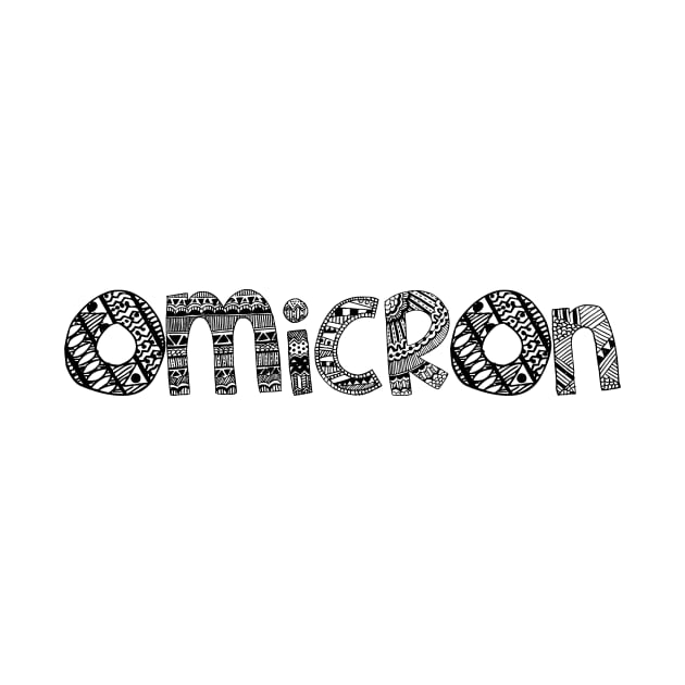 Omicron Letter Doodle Pattern by Rosemogo