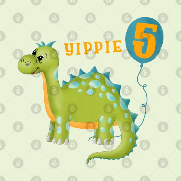 Dinosaur Fifth birthday by CalliLetters