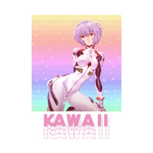 Kawaii Pastel Color Sky Anime Poster Design | Rei Ayanami T-Shirt