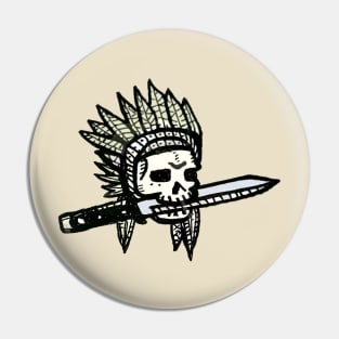 INDIAN SKULL BITES THE KNIFE Pin