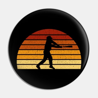 Vintage Sunset Baseball Gift For Baseball Players Pin