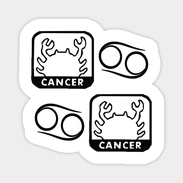 Cancer Birth Sign - Black Magnet by BurritoKitty