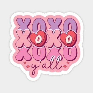 XOXO Y'all Retro Valentine's Day Magnet