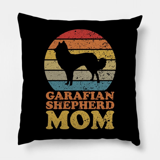 Retro Sunset Garafian Shepherd Dog Mom Pillow by AmazingDesigns