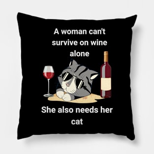 A woman needs her cat Pillow