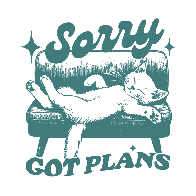 Sorry Got Plans Retro Graphic T-Shirt, Vintage Unisex Adult T Shirt, Vintage Kitten T Shirt, Nostalgia Cat by Y2KSZN