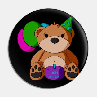 Birthday Cake Teddy Bear Pin