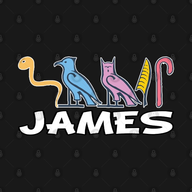 JAMES-American names in hieroglyphic letters-James, name in a Pharaonic Khartouch-Hieroglyphic pharaonic names by egygraphics