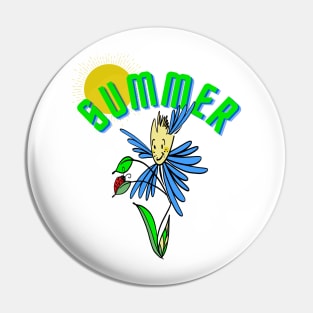 Summer Flower And Ladybug Pin