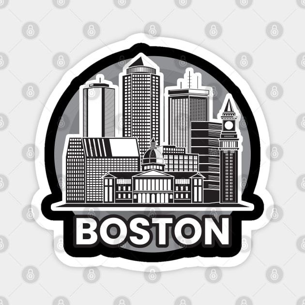 Boston City Landscape Magnet by crissbahari