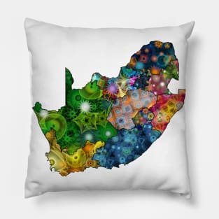 Spirograph Patterned South Africa Provinces Map Pillow