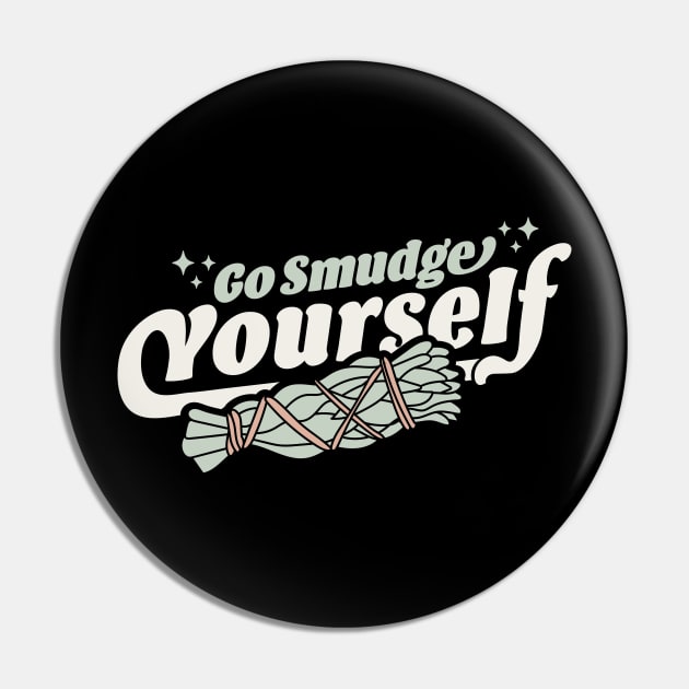 Go Smudge Yourself - Cleansing Sage Smudge Stick Feather Pin by OrangeMonkeyArt