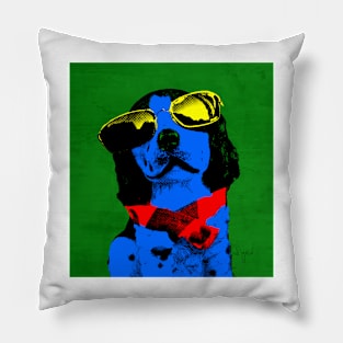 BLUE DOG FUNNY POP ART Pillow