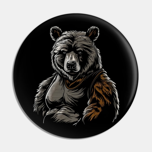 Burly Bear 3 Pin by Bear Face Studios