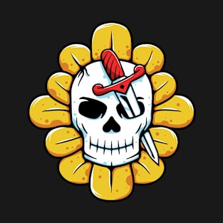 Skull flower and knife T-Shirt