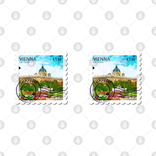 Vienna post stamp design souvenir by DesignerPropo