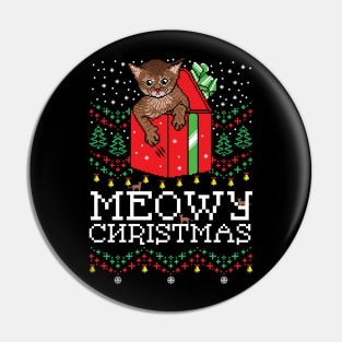 Meowy Christmas Pin