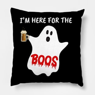 Funny gifts for halloween i'm here for the boos and brews Pillow