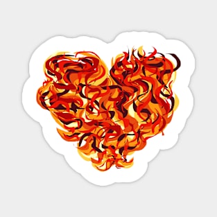 Chaotic flame valentines day heart Magnet