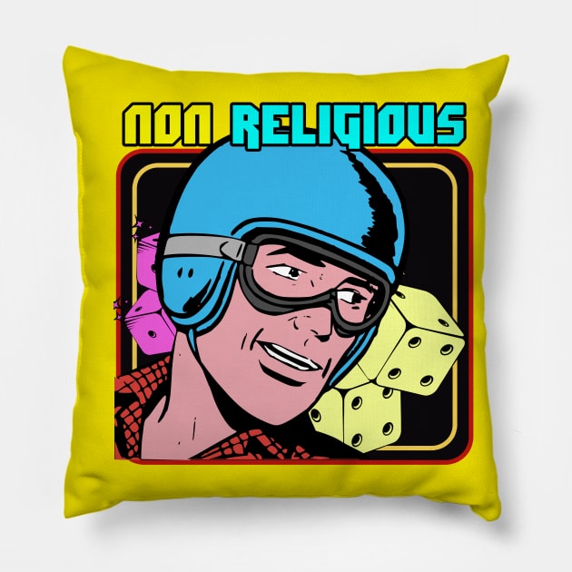 NON RELIGIOUS Pillow by theanomalius_merch