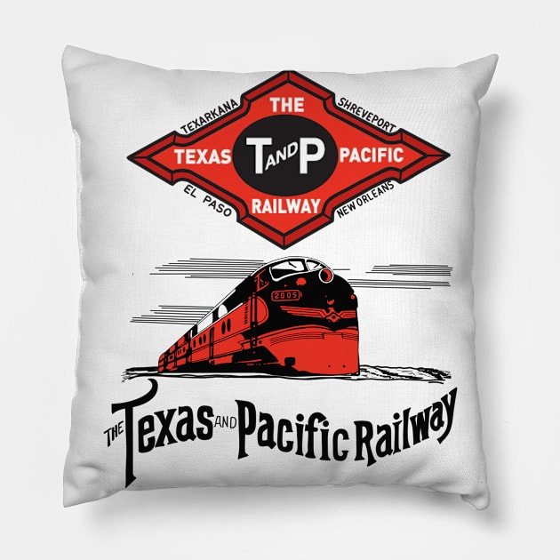 The Texas and Pacific Railway Company Pillow by MotorManiac