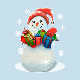 Snowman With Gifts T-Shirt