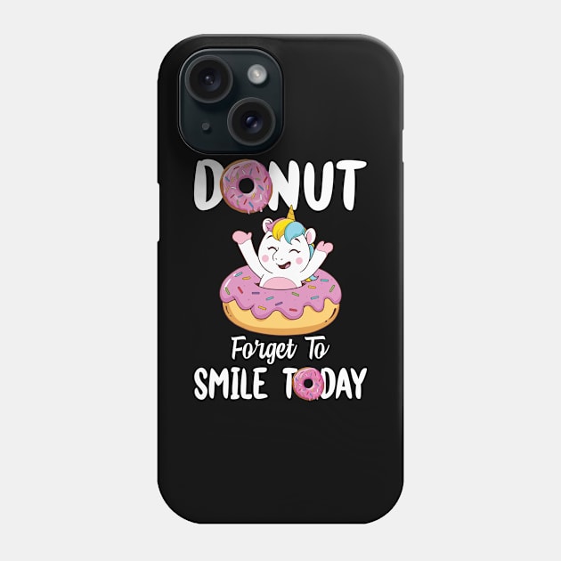 Unicorn pops out of donut and gives everyone a smile Phone Case by Cedinho