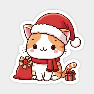 Cute Christmas Kitty Cat Magnet