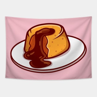 Floating Lava Cake Cartoon Tapestry