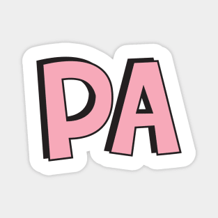 Film Crew On Set - PA - Pink Text - Front Magnet