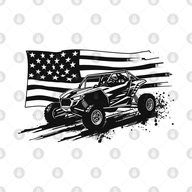 Dune Buggy USA Flag Sand Driver 4x4 Beach American rider by RetroZin