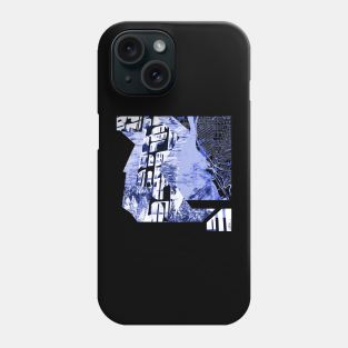 wetland park collage architectural wallpaper art in black glitch Phone Case