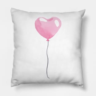 Pink heart balloon Pillow