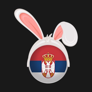 happy easter Serbia bunny ears flag cute designs T-Shirt