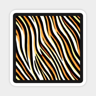 Orange Yellow Black and White Stripes Magnet