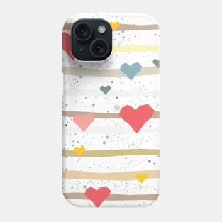 Hearts and stripes Phone Case