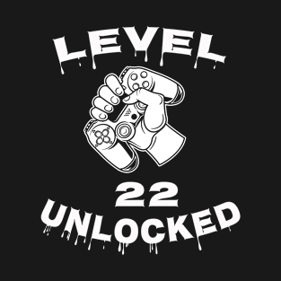 Level 22 Unlocked - Funny Mens 22nd Birthday Gamer T-Shirt